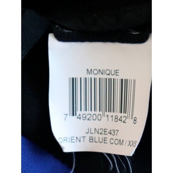 BCBGMAXAZRIA Women's Size XXS Orient Blue Black Monique Trouser Colorblock Pant - Picture 5 of 8